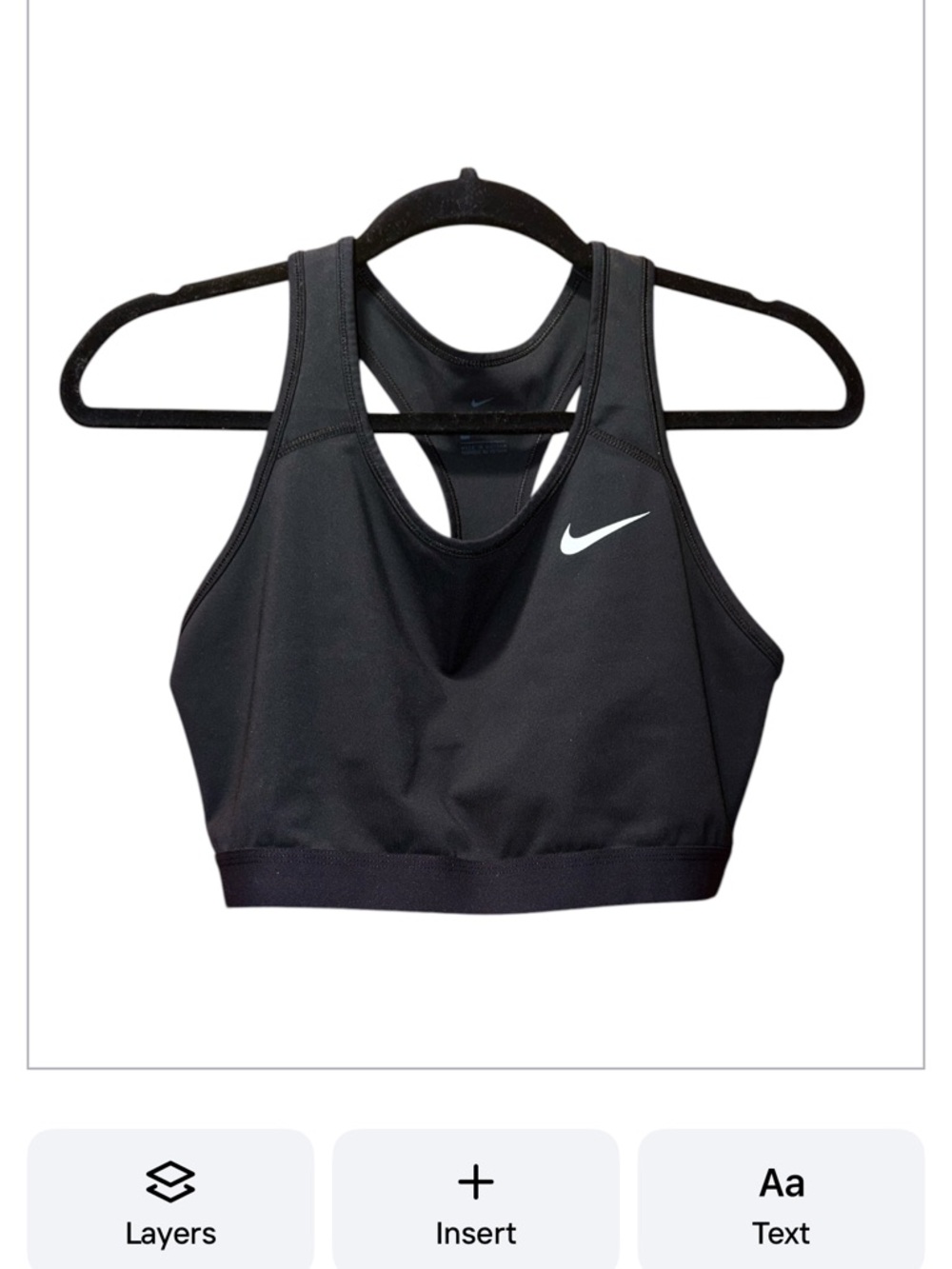 Nike Black Racerback Sports Bra with White Swoosh